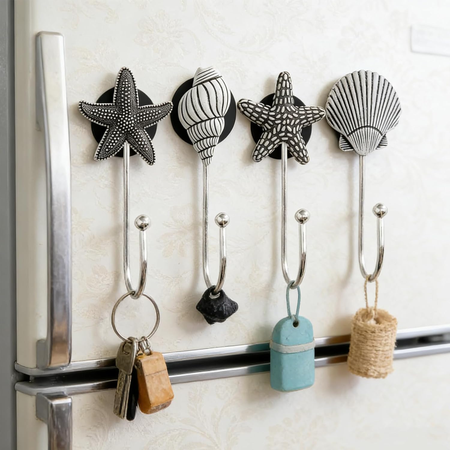 4pcs Skull Magnetic Hook,Magnetic Hooks Heavy Duty for Classroom Beach Vacation Kitchen Grills Home (White)