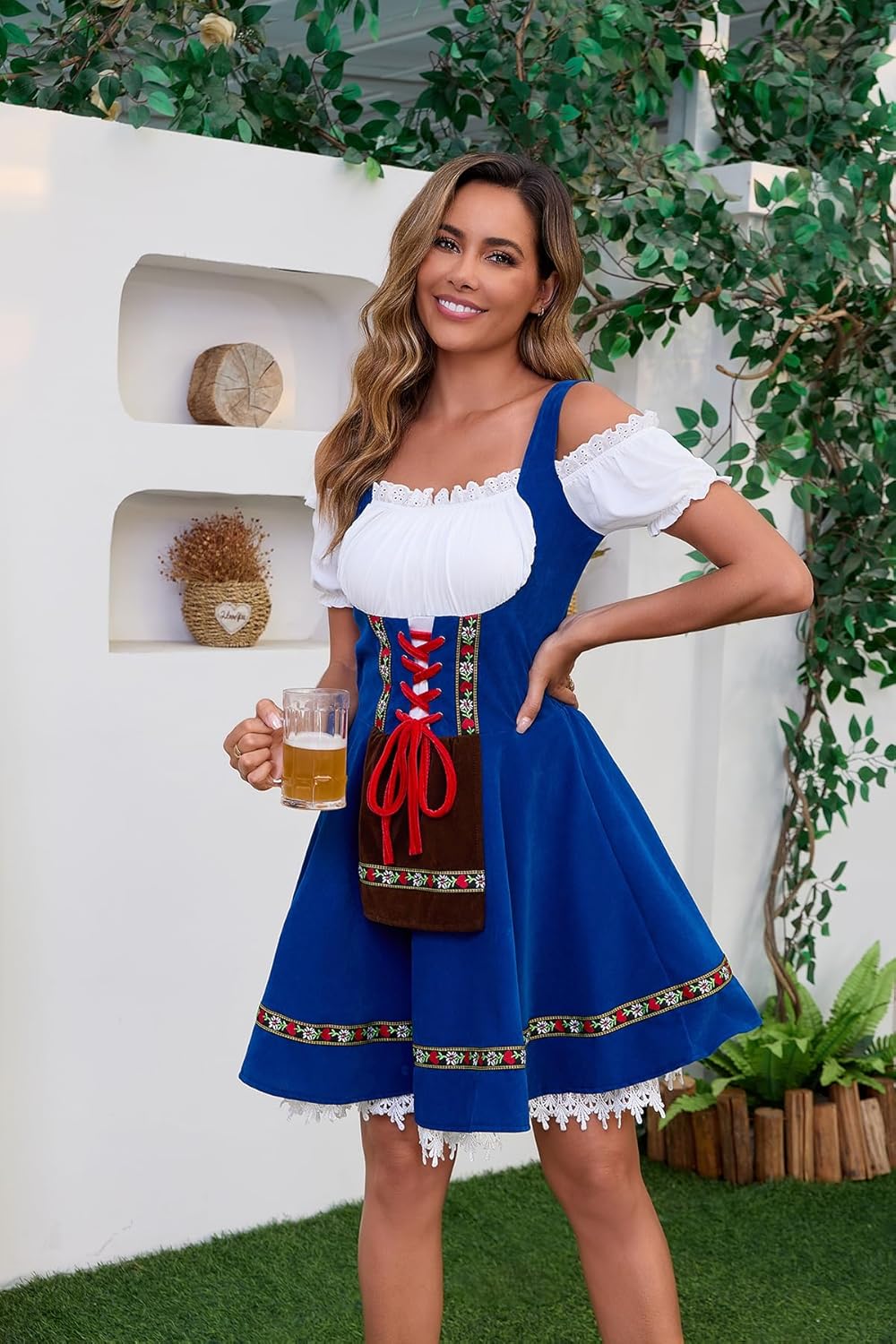 Populus Oktoberfest Dirndl Dress Costume for Women German Traditional Bavarian Outfits - Image 5