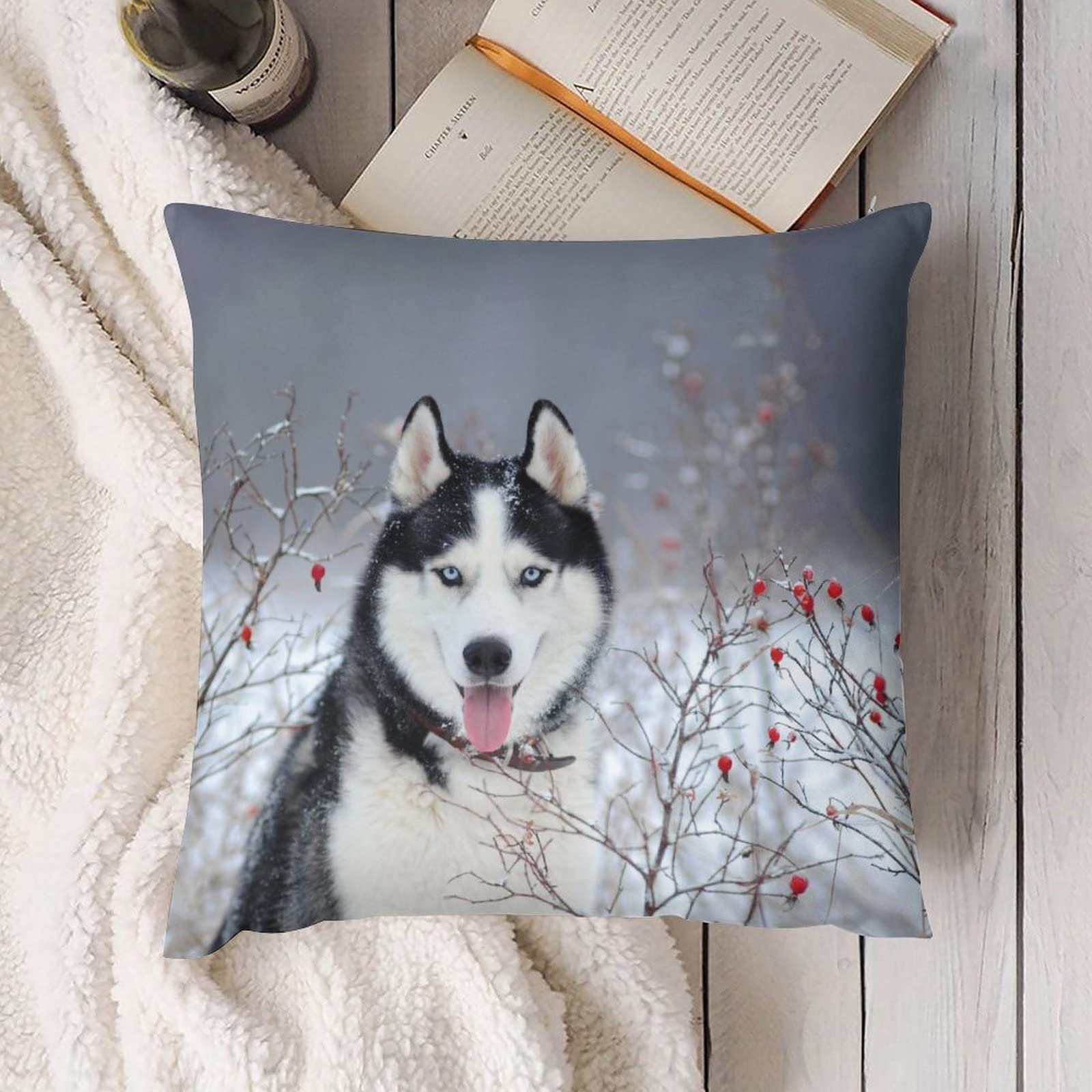 Needlepointシベリアンハスキー クッションカバー 【公式通販】