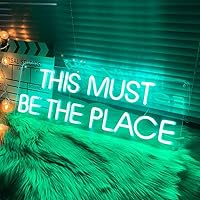 Vista 2 de This Must Be The Place Neon Signs for Bedroom Wall Decor Custom LED Light Up Signs Large LED Neon Sign Words Lights for Beer Bar Club Hotel Pub Cafe