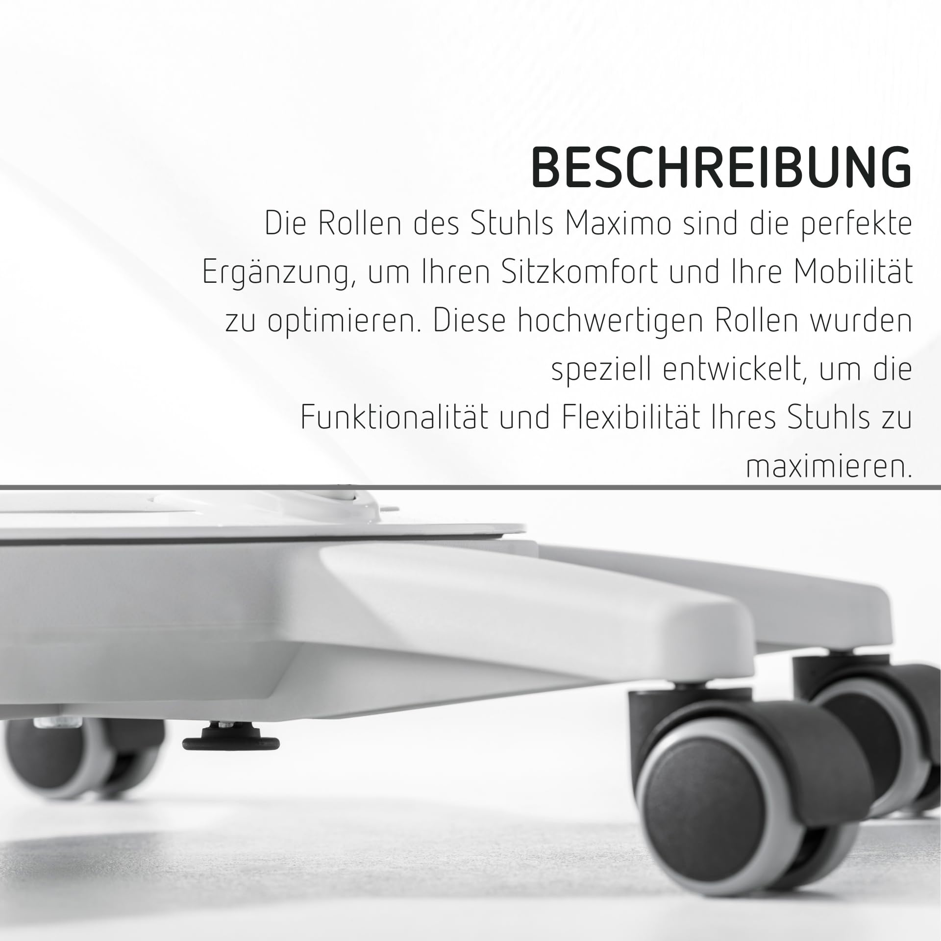moll Maximo Ersatzrollen-Set | 5 gebremste Rollen für Maximo Kinderdrehstuhl | nachträglich montierbar | sicher & bodenschonend | ideal für Schulkinder | Made in Germany
