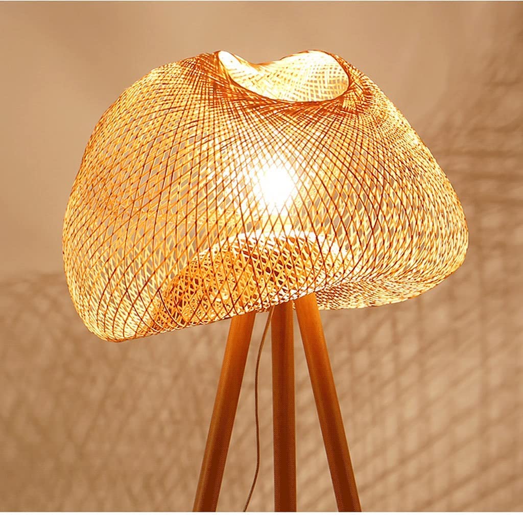 Lampa Podłogowa Lampa podłogowa statywu Nowoczesna lampa stojąca z bambusowym lampy drewna wysoki narożna podłoga światło do salonu sypialni Do Sypialni