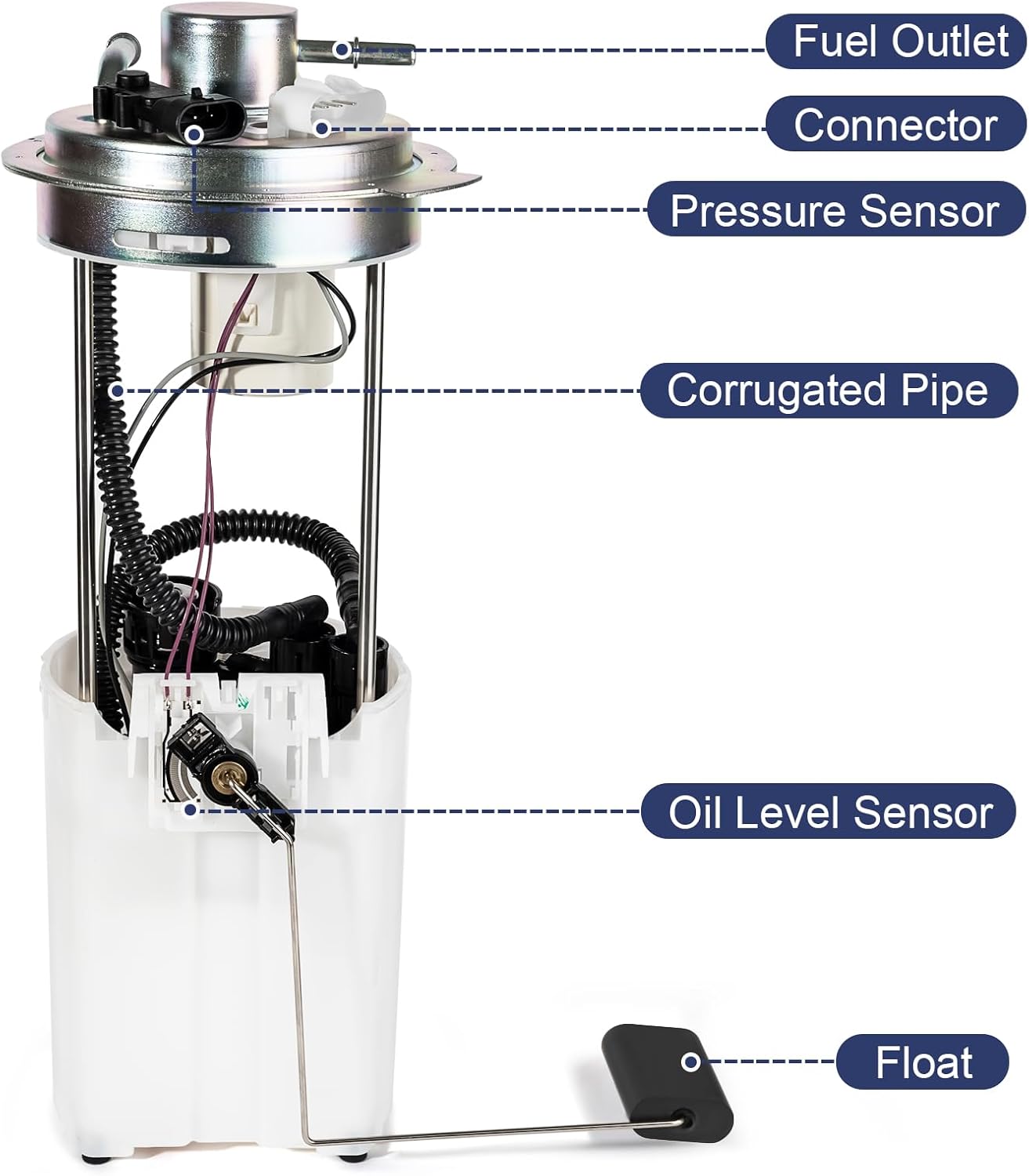 Electric Fuel Pump Assembly Compatible with 2004-2007 Chevy Silverado 1500 2500 HD Classic GMC Sierra 4.3L 4.8L 5.3L 6.0L 8.1L 78.0" Pickup Replace E3609M VANBOL0052 with Pressure Sensor O-ring