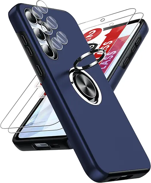 Coque Samsung Galaxy A55 5G Militaire Antichoc avec Verre Trempé et Protection Caméra - Bleu