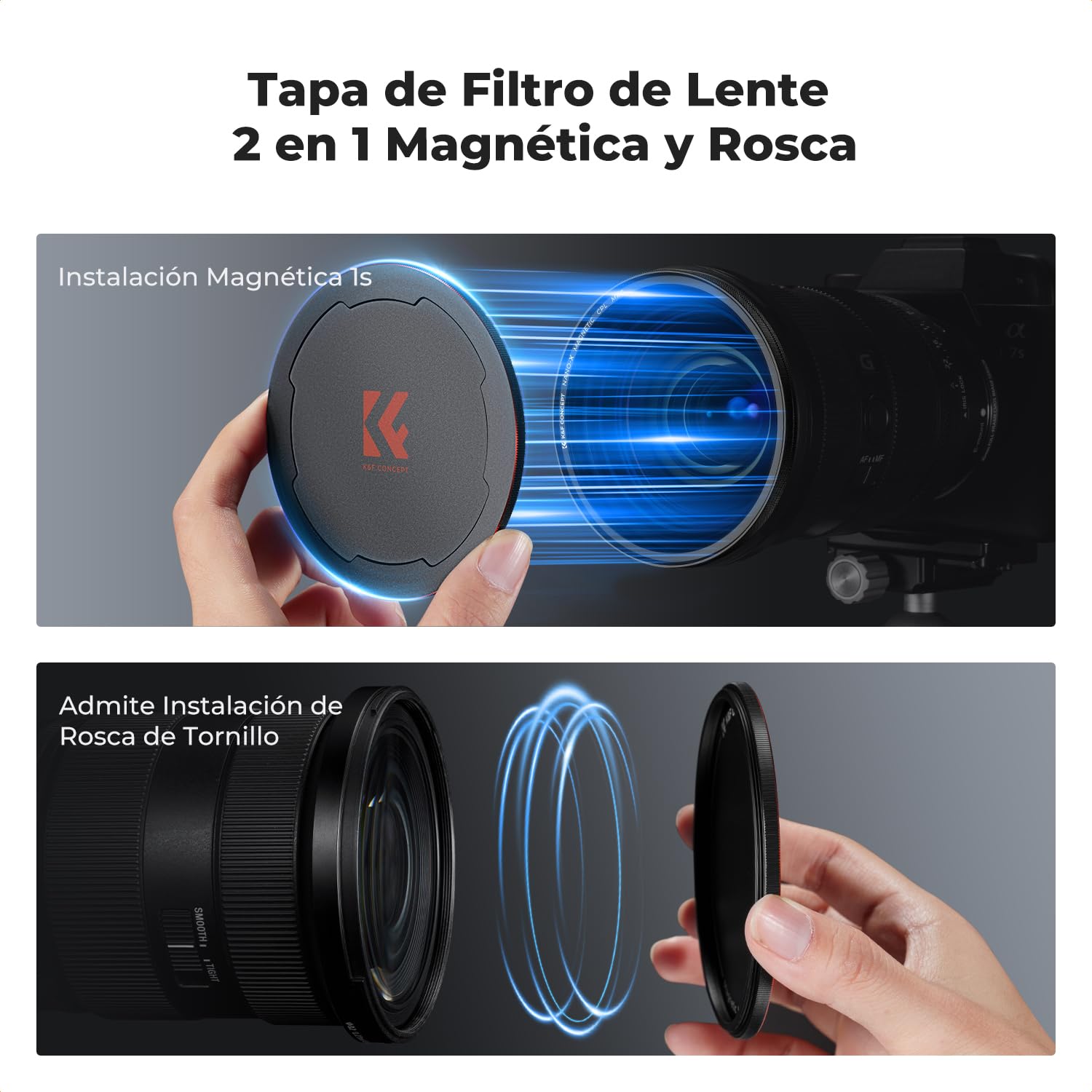 K&F CONCEPT Nano-Xcel 72mm Magnético Filtro Polarizador Circular, Filtro CPL con Anillo de Adaptador y Tapa de Lente Magnética, CPL Filter con 28 Capas Revestimientos Vidrio Óptico
