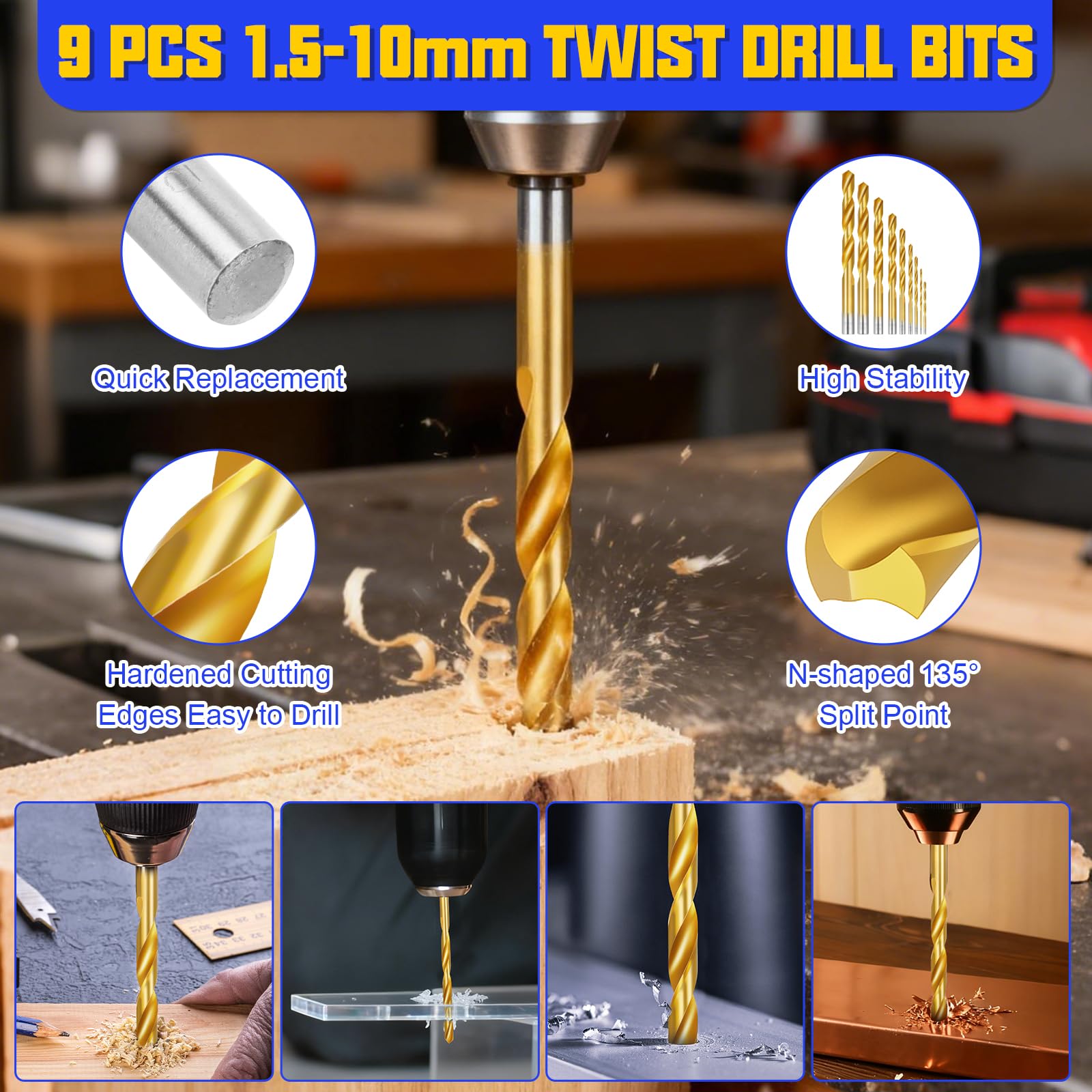 Kit Maschiatura Filettatura Manuale 21 Pezzi, Punte e Maschi M2-M12 1,5-10mm con Borsa in Pelle