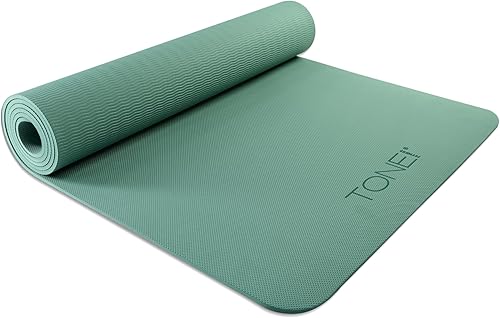 Miniatura 15 de TONE Fitness Esterilla de yoga antideslizante de 1/4 pulgadas de grosor para ejercicios y pilates para entrenamientos en casa con correa de