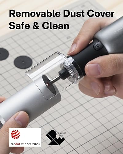 Miniatura 6 de HOTO Kit de herramientas rotativas inalámbricas de 4 V, 5 velocidades y 25000 rpm, potente bolígrafo de grabado con luz LED, USB-C recargable, 35