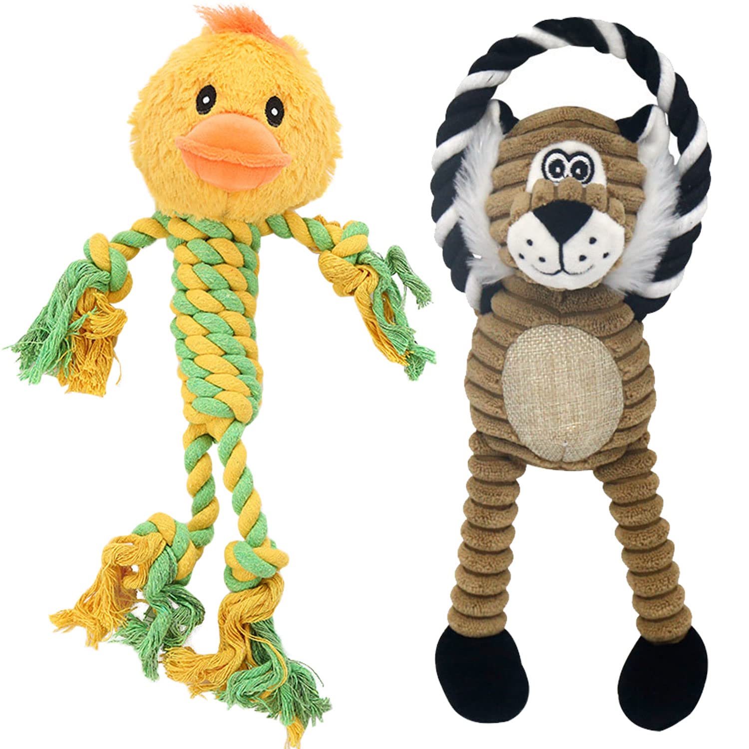 Rope Dog Toys to Keep Them Busy - Tug of War Dog Toys for Boredom Plush Interactive Squeaky Puppy Toys for Small Medium Large Dogs