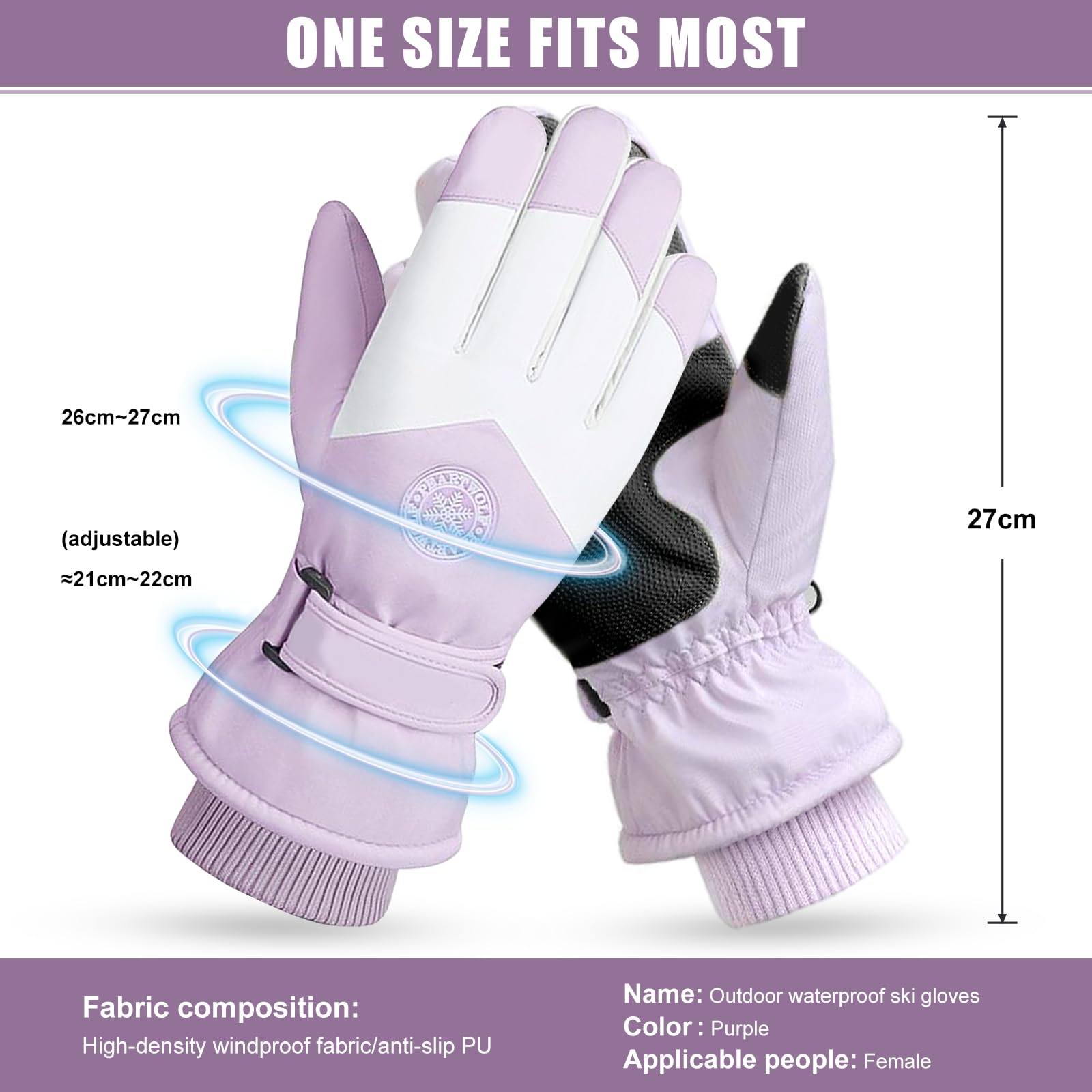 GEEKEO Guantes Térmicos Impermeables Antideslizantes a Prueba de Viento con Pantalla Táctil para Esquí y Nieve