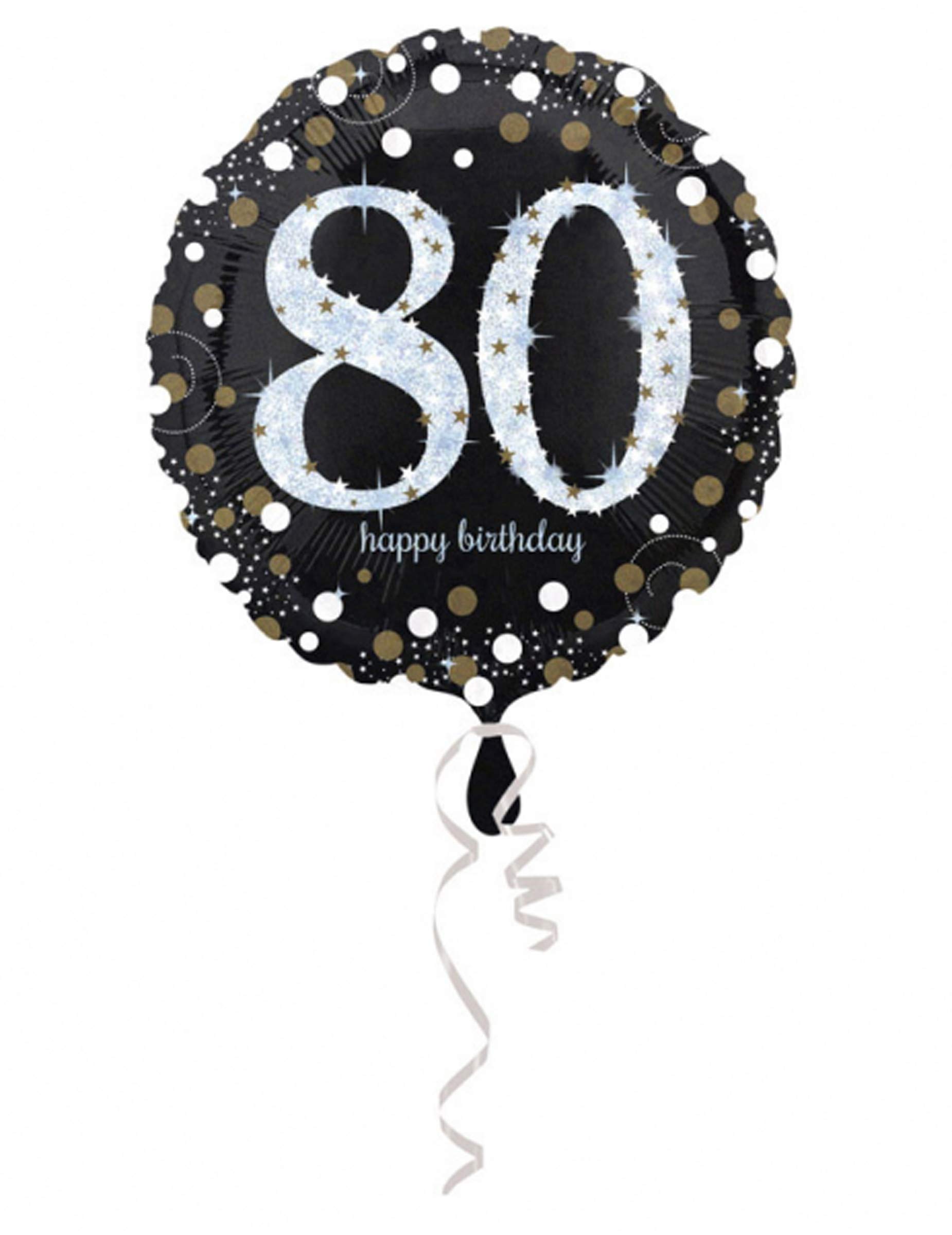 Sparkling Celebration 80th Birthday Round Foil Helium Balloon 46cm / 18 in