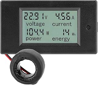 Voltmeter Ammeter Display, 100A AC 80~260V Digital Power Meter Monitor Voltage KWh Watt Voltmeter Ammeter with LCD Display and Current Transformer CT Watt Meter