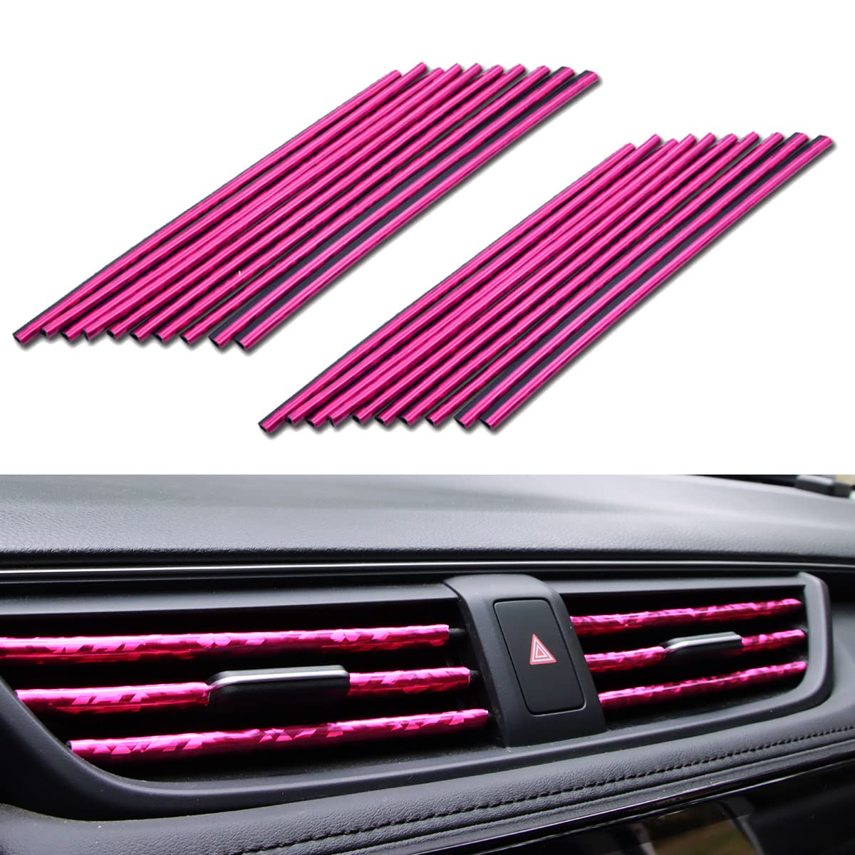 20 Tiras Decorativas Para Rejillas De Aire Acondicionado De Auto - PVC Flexible, Fácil Instalación - Personaliza Tu Interior