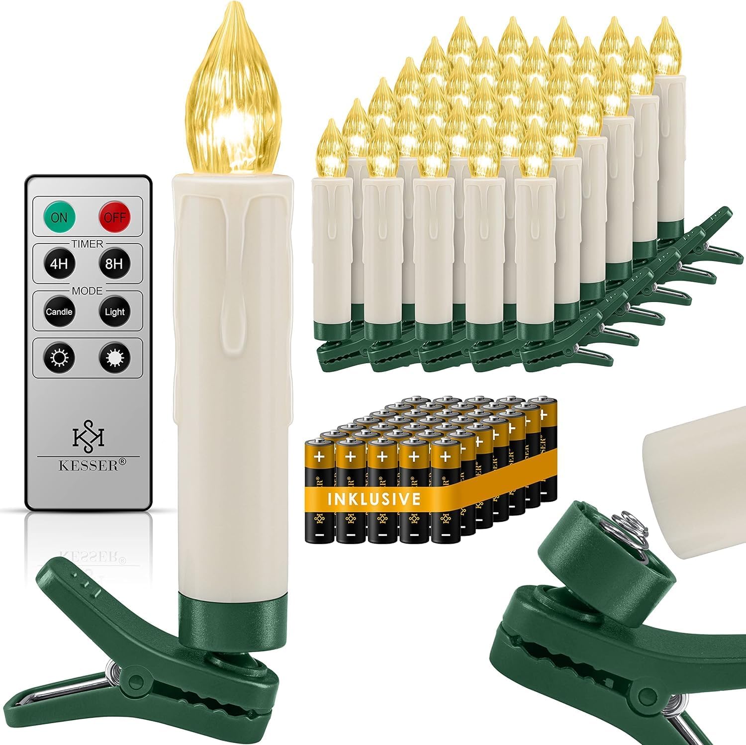 KESSER® Christmas Tree Candles 30 LEDs Including Batteries Wireless