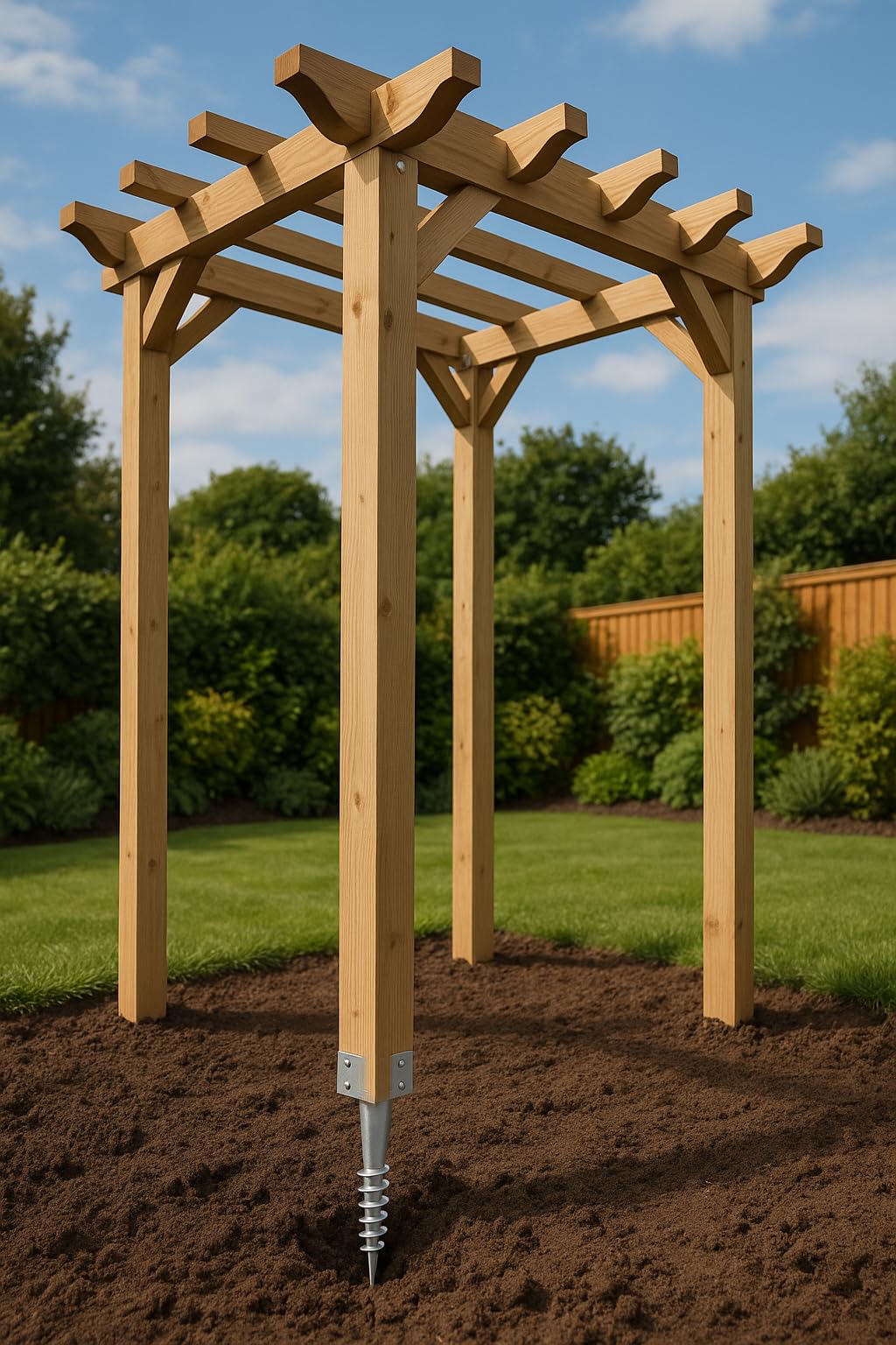 Lot de 4 supports de poteau en L pour poteaux en bois carré visser, douilles et douille de sol à visser