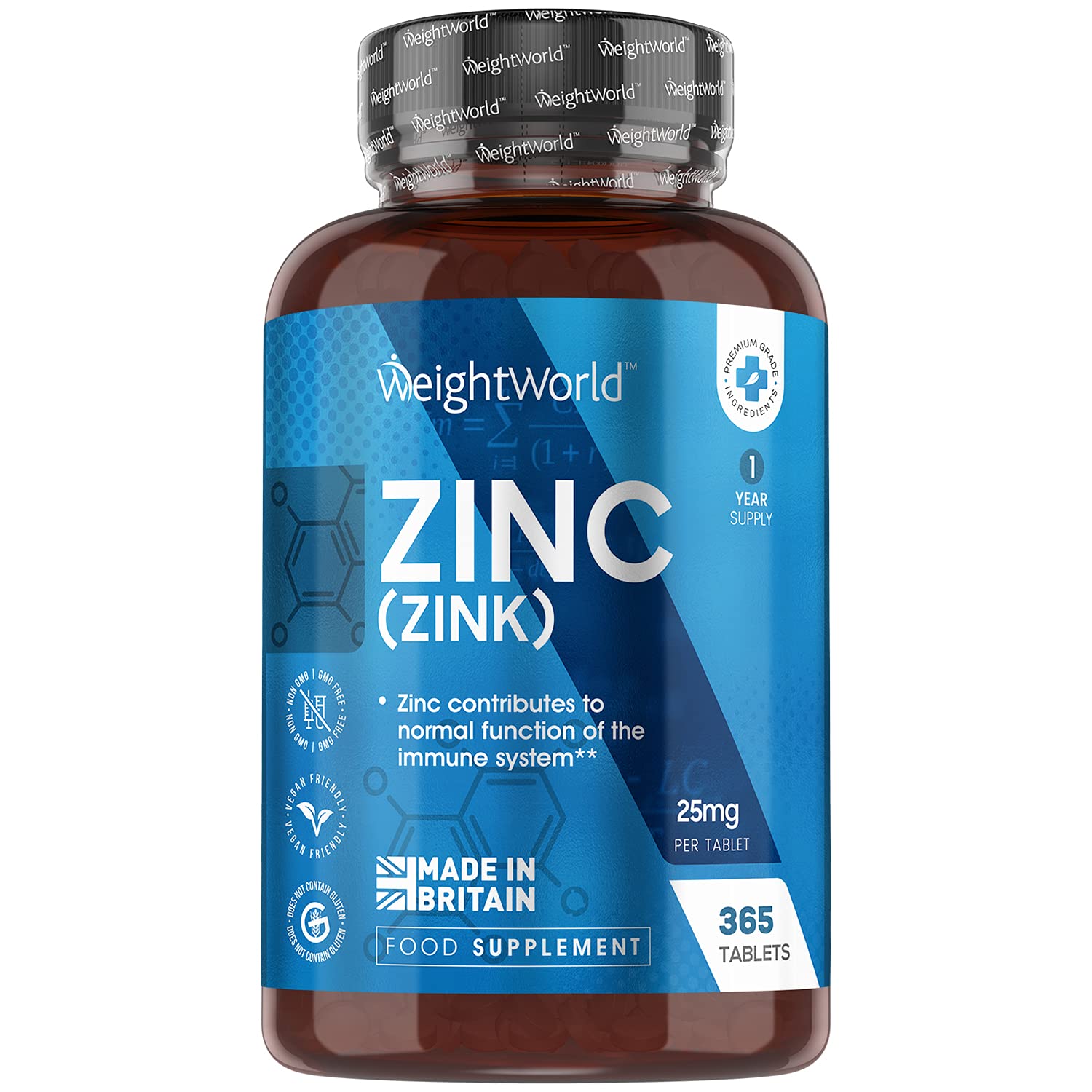 Zinc Citrate 25mg High Strength Zinc 365 Vegan Zinc Tablets (1 Year
