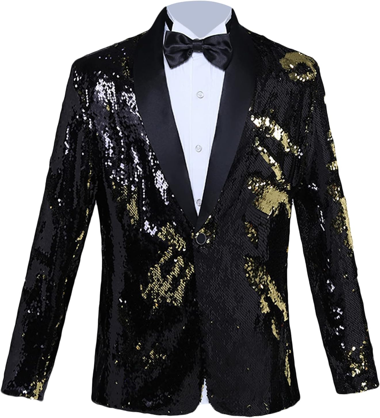 Men's Stage Nightclub Bar Suit Shiny Suit Jacket Blazer One Button Tuxedo Sequin Coat Dinner Party Wedding Blazer