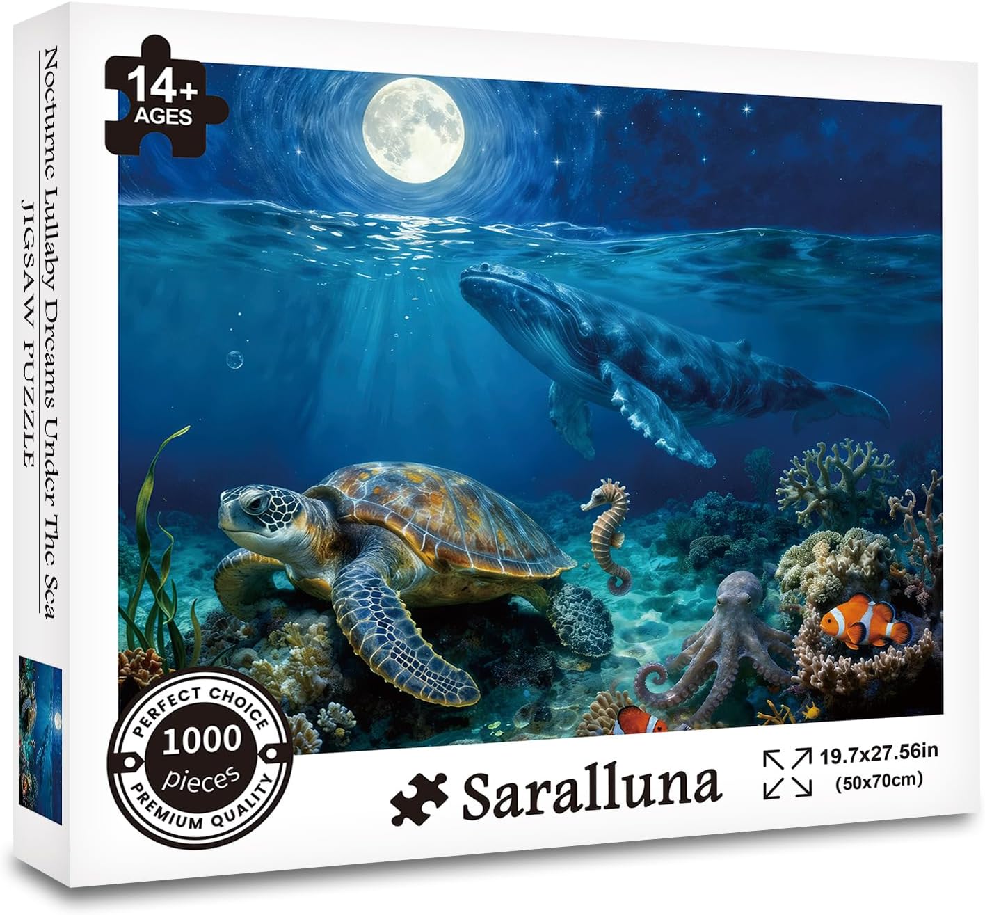 Puzzle for Adults 1000 Pieces,Nocturne Lullaby Dreams Under The Sea JigsawPuzzle, Challening Impossible Difficult Hard Fun 1000 Pieces Jigsaw Puzzles for Adults