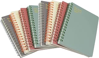 Yansanido Spiral Notebook, 8 Pcs 4 Color A6 Size Thick Plastic Hardcover 7mm College Ruled Paper 80 Sheets (160 Pages) Journal for School and Office Supplies (8 Pcs A6)