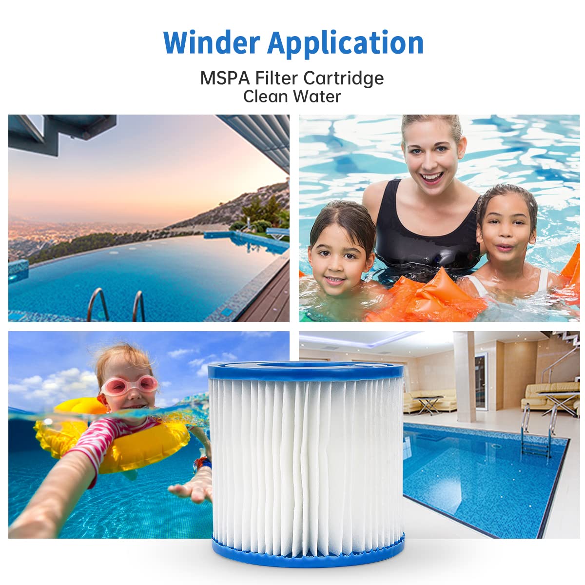 YanBan Cartouche de Filtre de Piscine Compatible avec Best-Way 58381 la Pompe de Filtration, Lot de 2 filtres de Rechange compatibles avec Flowclear Type I