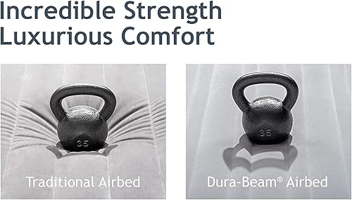 Miniatura 6 de Intex Dura-Beam Deluxe Comfort - Colchón de aire de felpa, 22 pulgadas, azul Queen, bomba eléctrica integrada, tecnología de fibra duradera, bolsa
