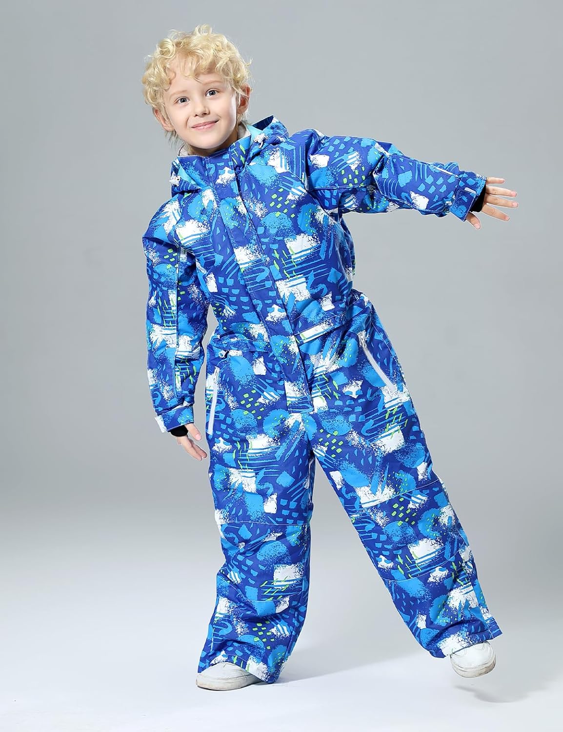 DOOK SNOW Boy and Girl's One-piece ski suit Winter Warm Snowsuits Kids Toddler Waterproof Outdoor Ski Suit Ski suit for kids - Image 4