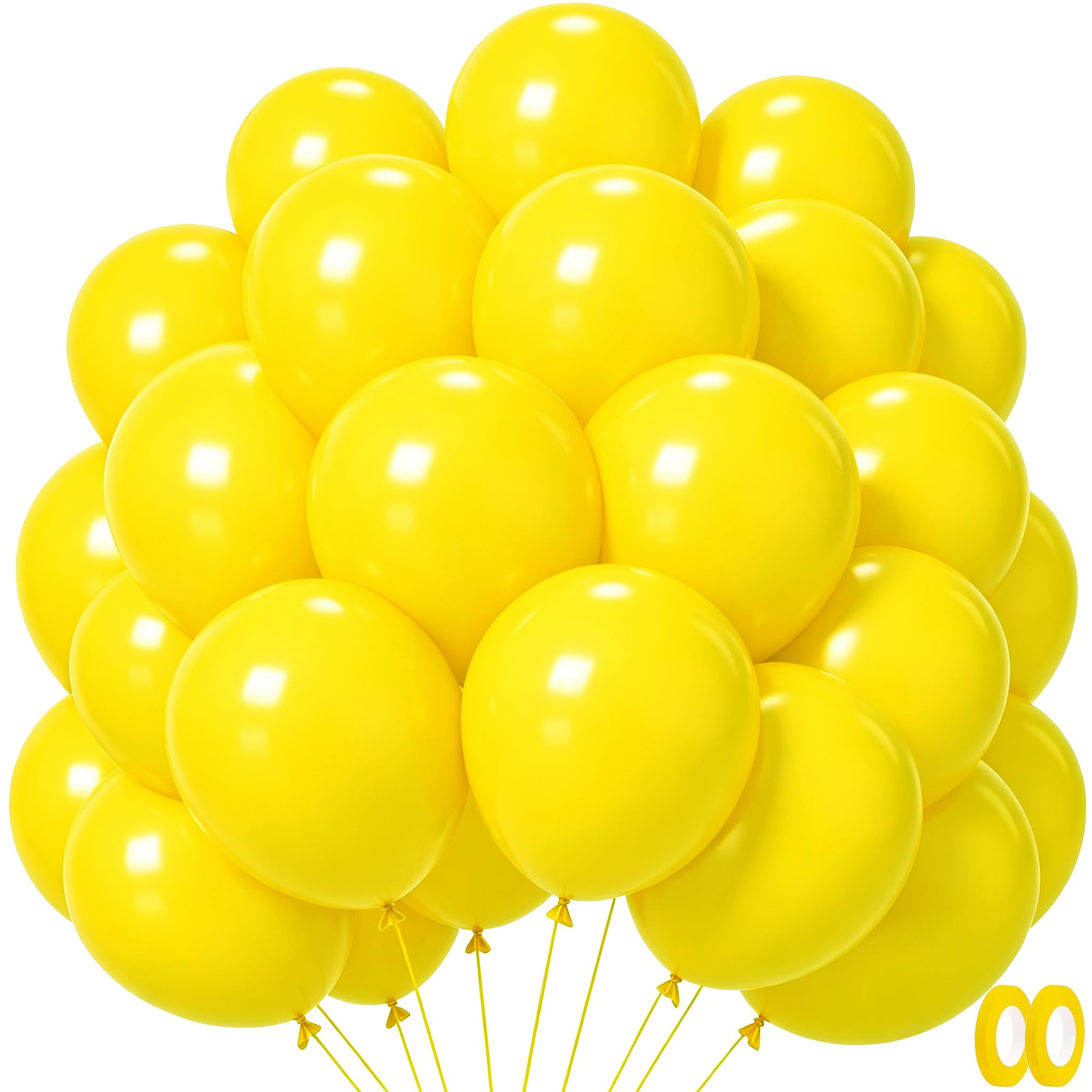 Yellow Balloons 100 Pack, Latex Helium 12 Inch Wedding Birthday Balloons