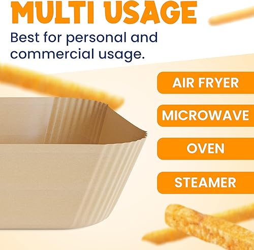 Miniatura 5 de Forros de papel para freidora de aire, antiadherentes, pergamino, desechables, compatibles con parrilla y freidora de aire Ninja Smart XL, 100