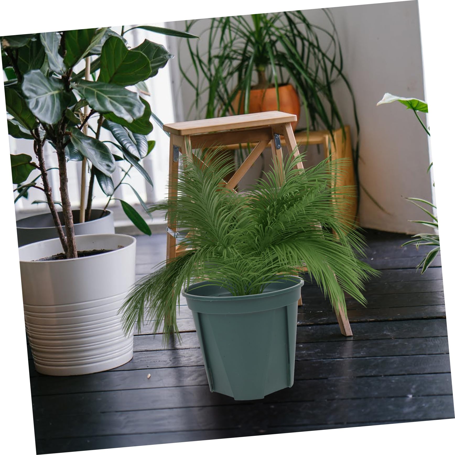 Pots de Fleurs Ronds en Plastique 5 Pièces, Contrôle Racinaire
