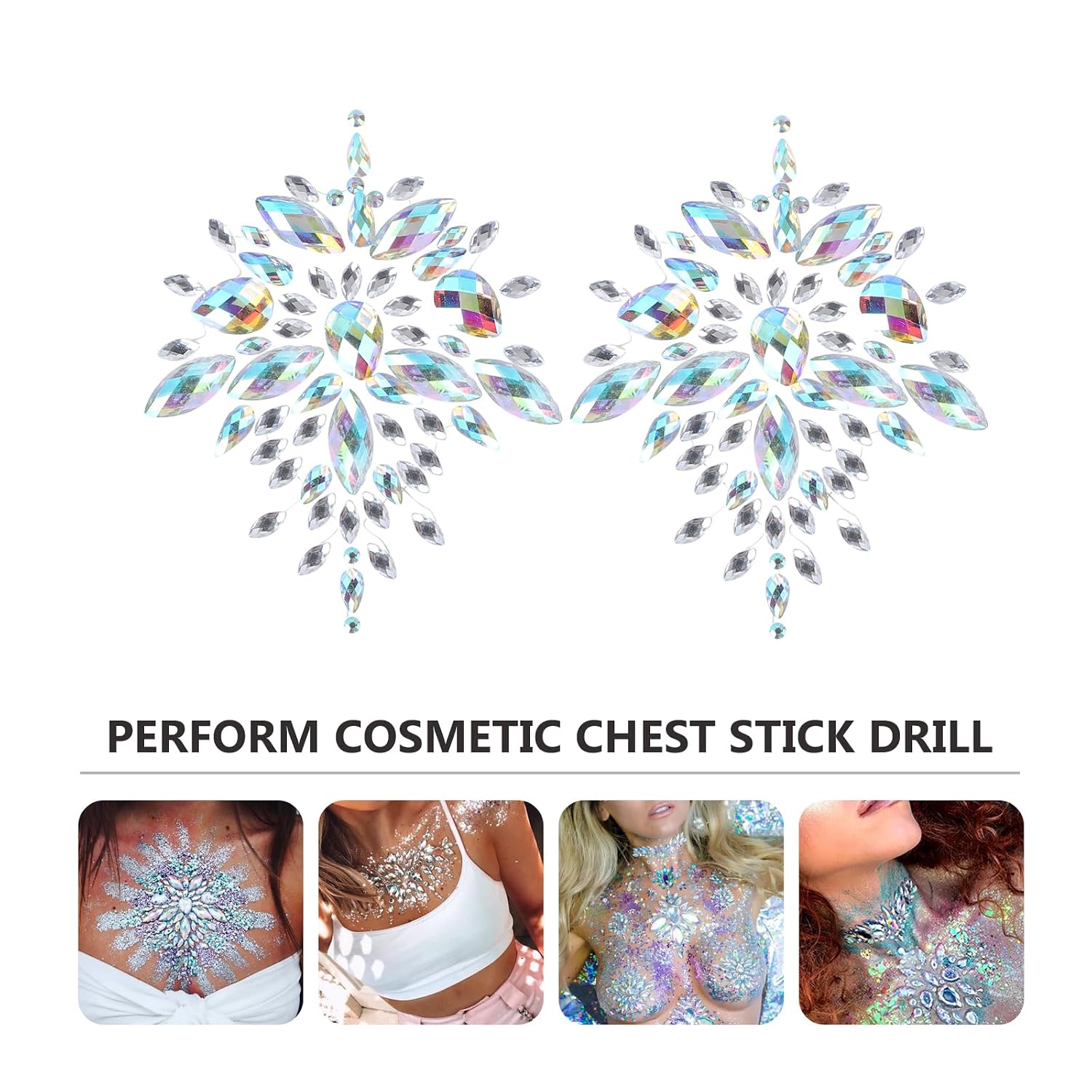 Rhinestone Face Gems Body Jewelry Stickers Rhinestone Women Bra Breast Pasties Carnival Party Body Stickers