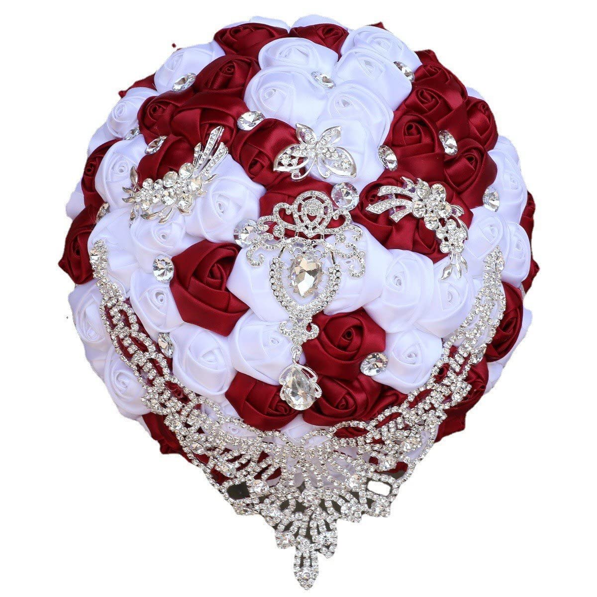 Grande rose de soie en bouquet de mariée vintage pour un souvenir éternel