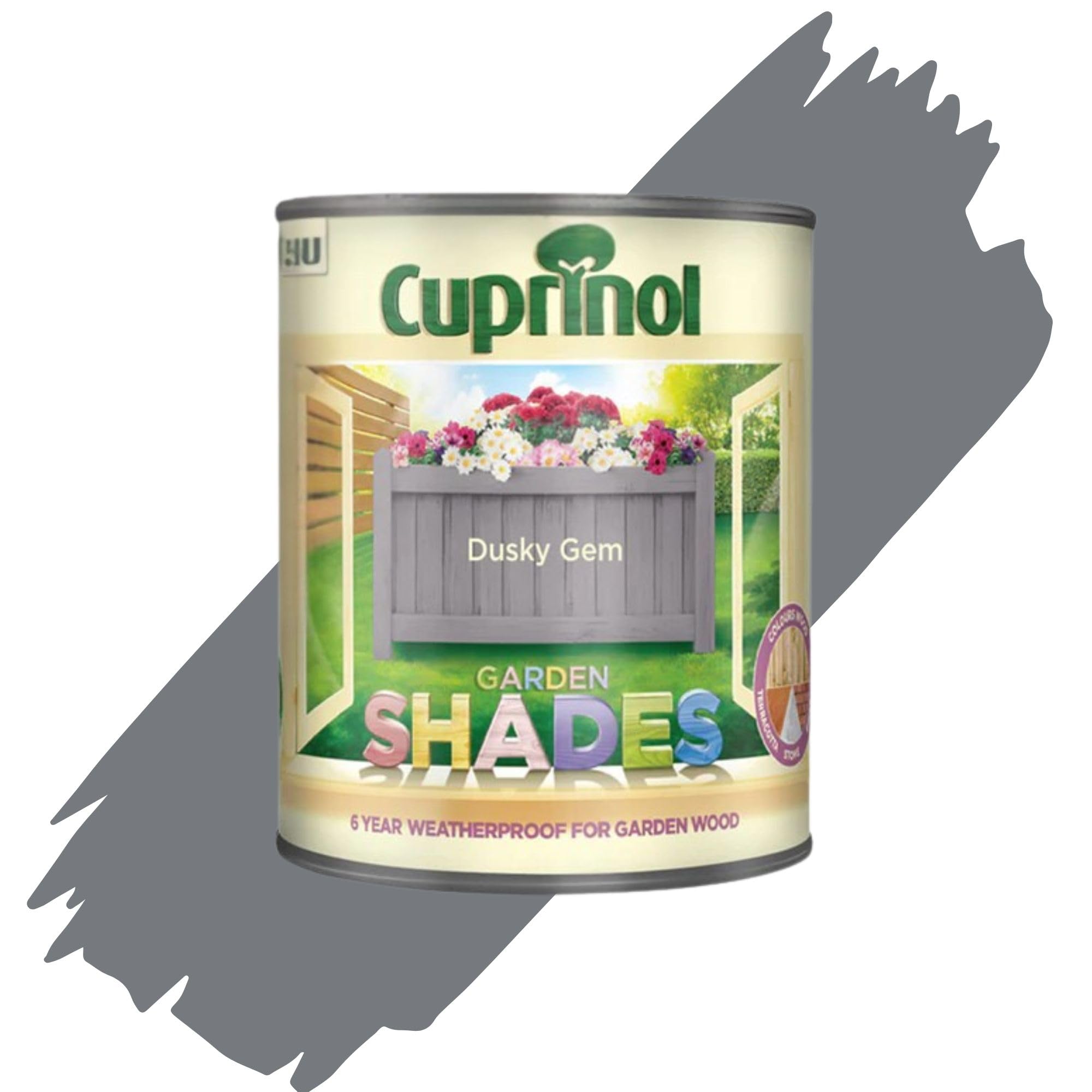 AOC24 1L Garden Shades Fence Paint, Outdoor Wood Paint For Garden Sheds, Furniture, Fences, Exterior Wood, Water Based Paints For Outdoor Surfaces, Brick, Pots (Dusky Gem)