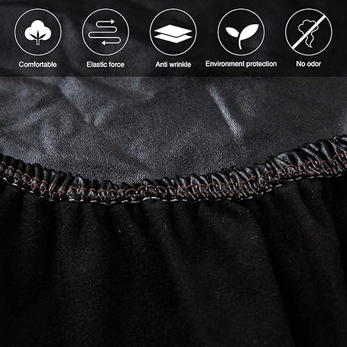 Miniatura 7 de CALIDAKA Funda de banco de piel sintética, elástica, suave, elástica, extraíble, lavable, protector de muebles para banco de 42.12-53.94 pulgadas