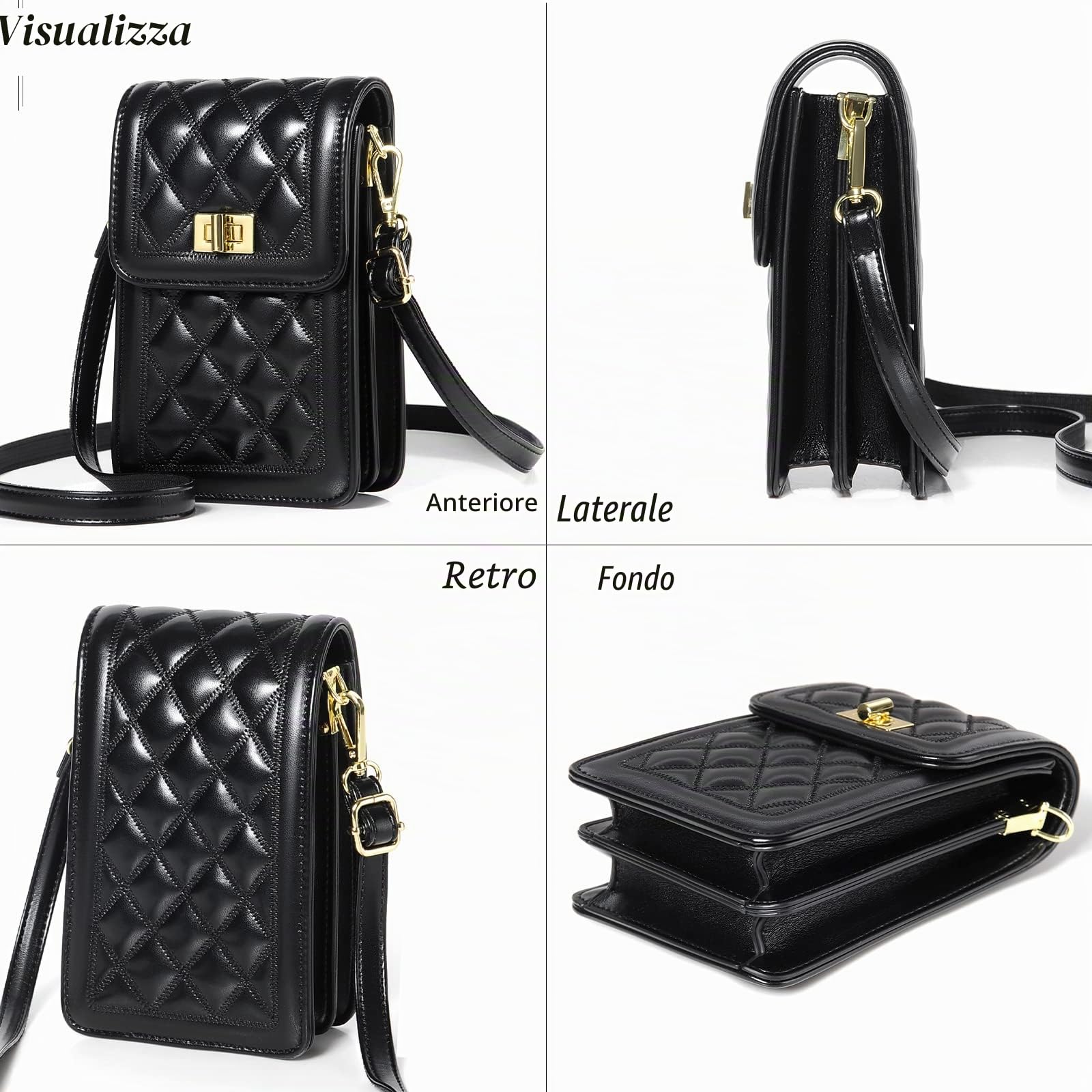FSD.WG Borsa a tracolla per telefono cellulare da donna con borsa a tracolla mini borsa a tracolla,Large
