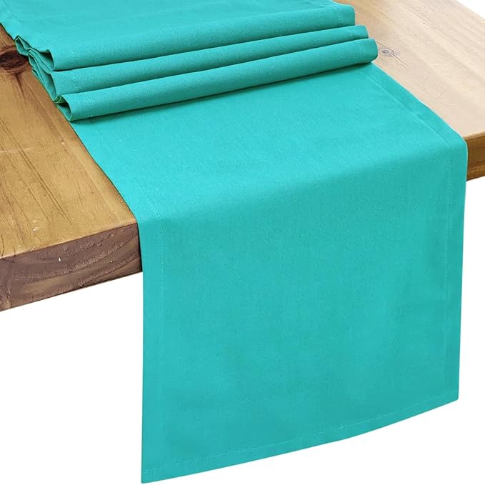 Letjolt Teal Table Runner Linen Style Table Runner for