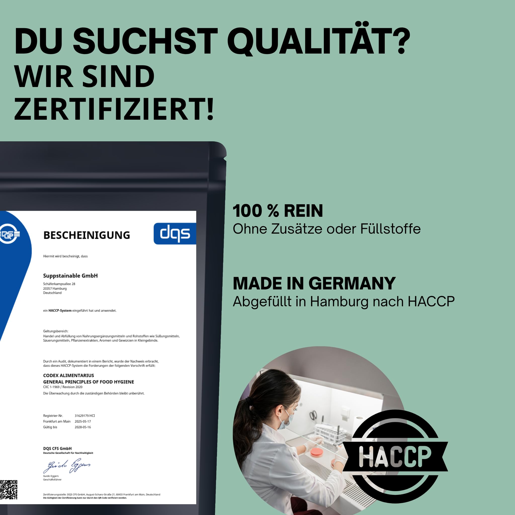 1 kg | Glucosamin HCl Pulver | Glucosaminhydrochlorid | fermentativ hergestellt | vegan | Rohstoff für Nahrungsergänzung | ohne Zusätze | INGREO