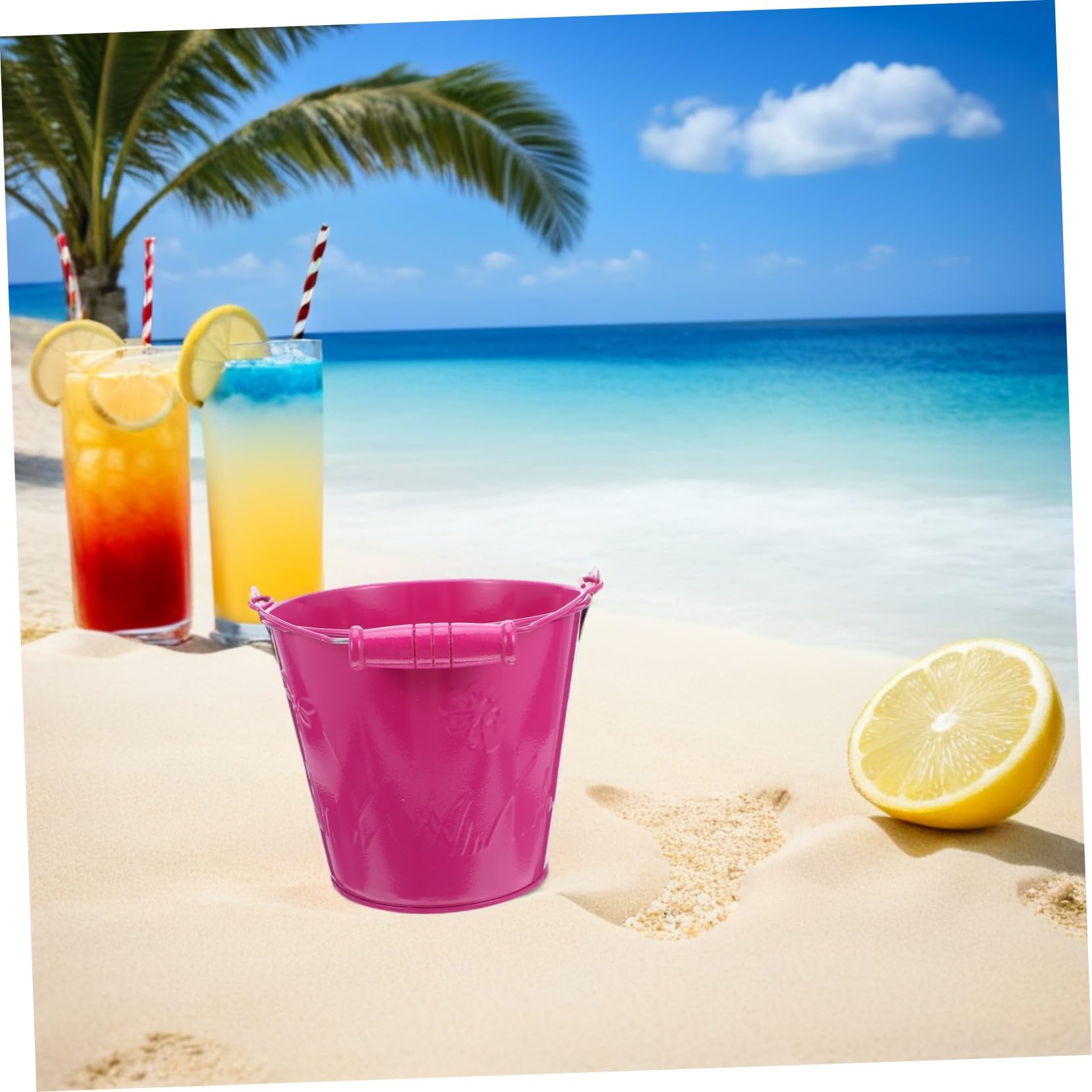NOLITOY Jouet de Plage Seau en Fer 6 Pcs, Jouet de Seau Maternelle