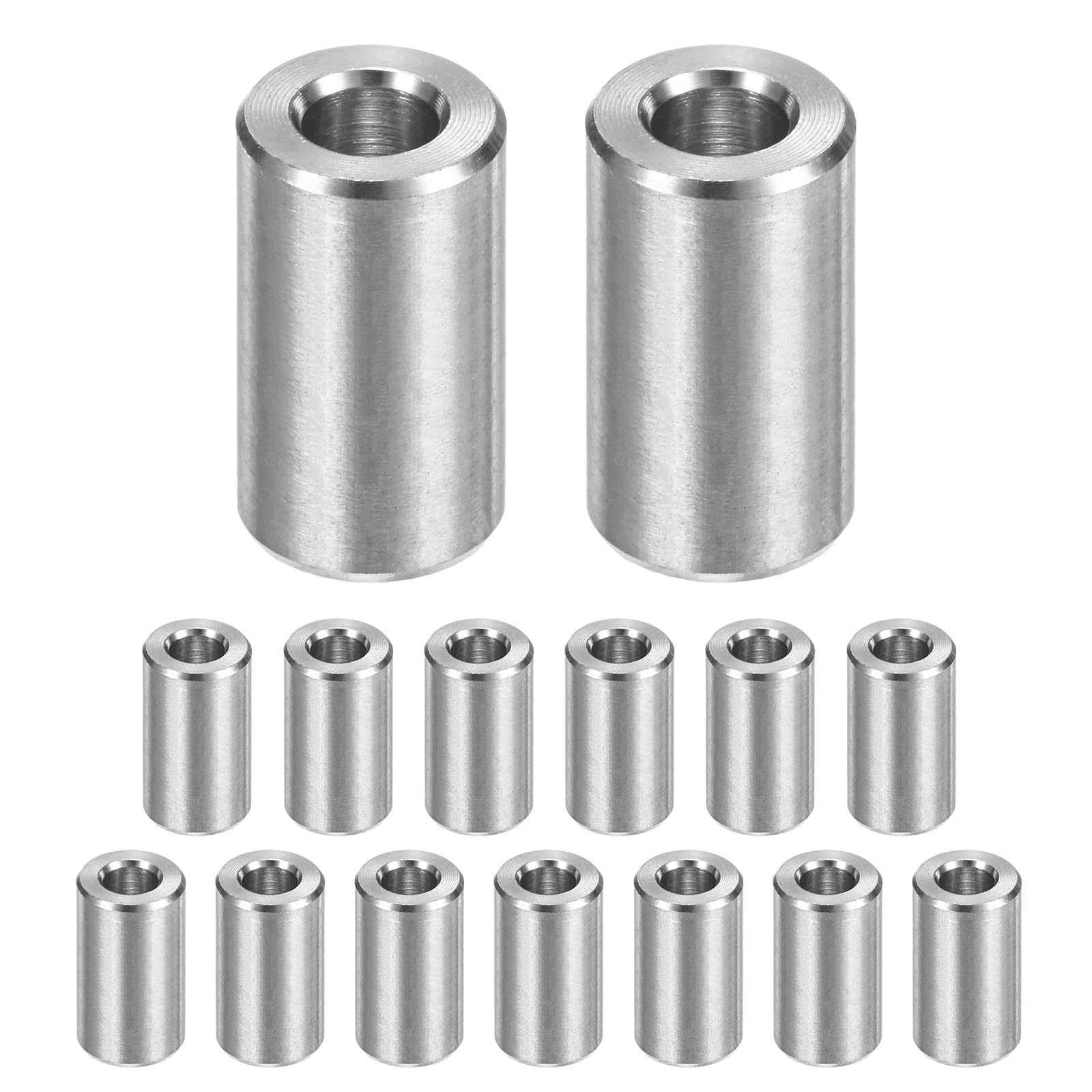 M METERXITY 15 espaciadores de acero inoxidable M6 304 de 5 mm de diámetro interior x 10 mm de diámetro exterior x 18 mm de largo, buje de separación de tornillo de metal, acabado liso, espaciador