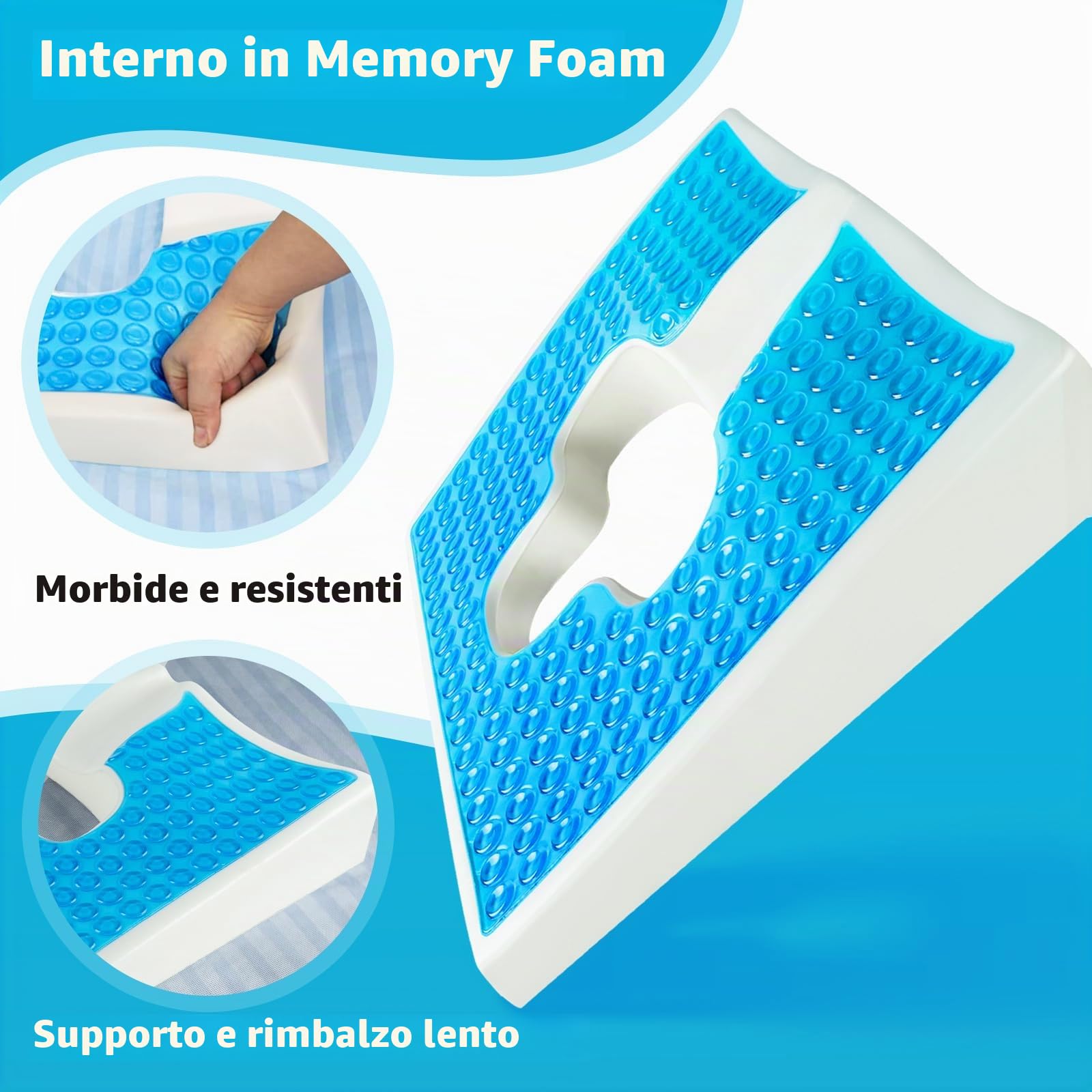 Cuscino Anti Decubito, Cuscini Gel per Sedia per Sollievo dal Dolore del Sedere, Cuscino per Emorroidi per il Coccige, Cuscino per Chi è Sedentario, Lavoratori, Sollievo dal Dolore al Coccige per