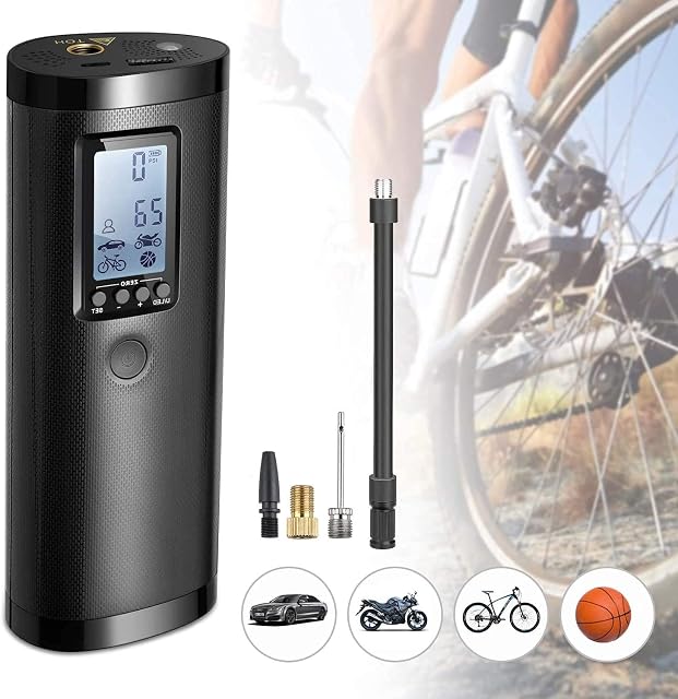 Vastar Portable Air Compressor, 100PSI / 2000mAh Lithium Battery Mobile Air Pump Tyre Inflator, Air Pressure Detection and Automatic Stop Inflation, Suitable for Bicycle Tire swimming Ring
