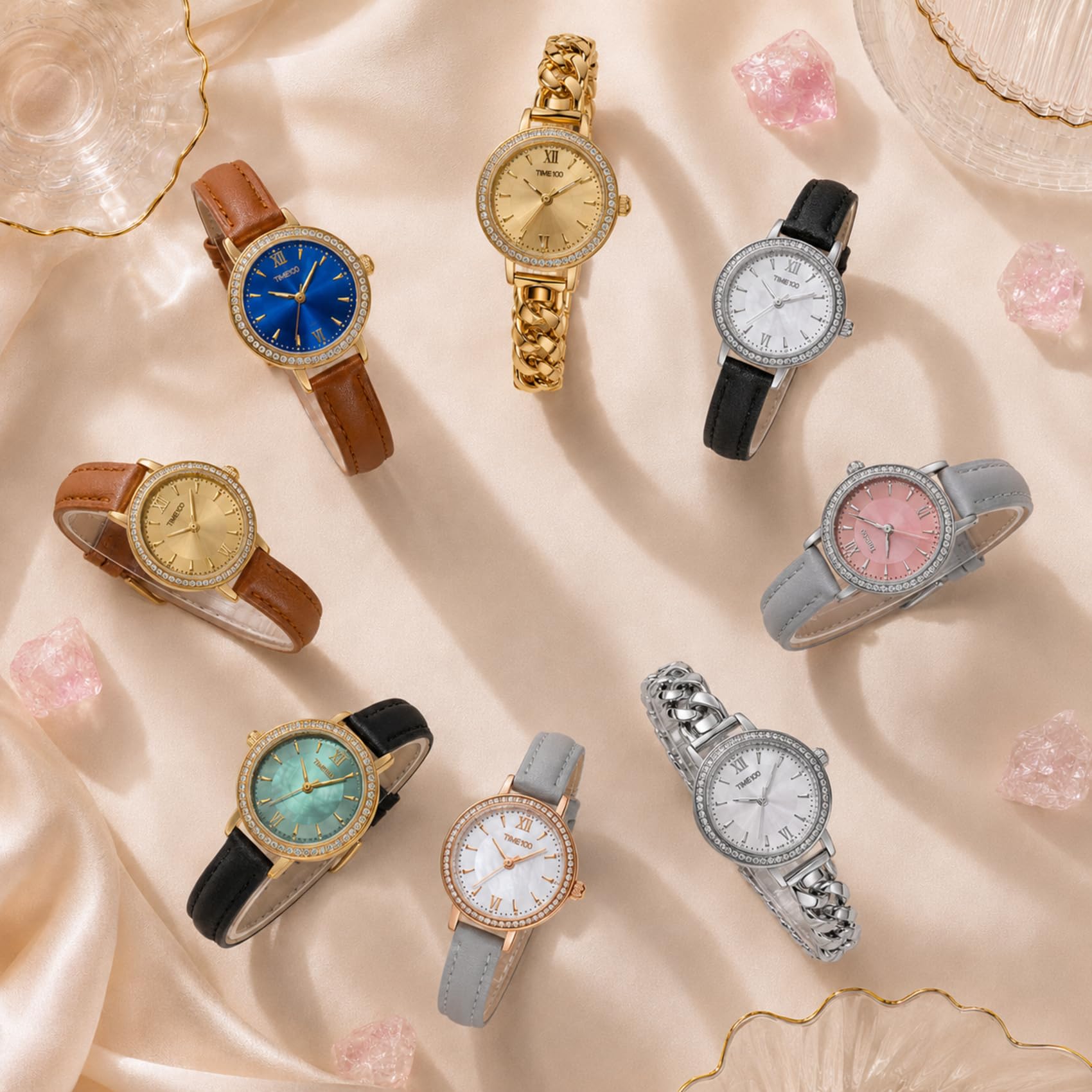 TIME100 Orologio da polso da donna con cinturino al quarzo, cinturino in | Orologio da donna Petite da donna, cinturino a cambio rapido, resistente all'acqua fino a 30 m, elegante orologio per tutti i