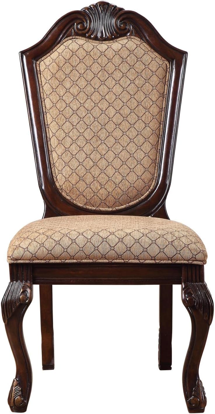 Chateau De Ville Side Chair (Set-2) in Fabric & Espresso