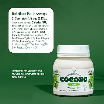 COCOYO Living Coconut Yogurt - 8 oz - Probiotic Yogurt for Gut Health - Plant-based, Vegan