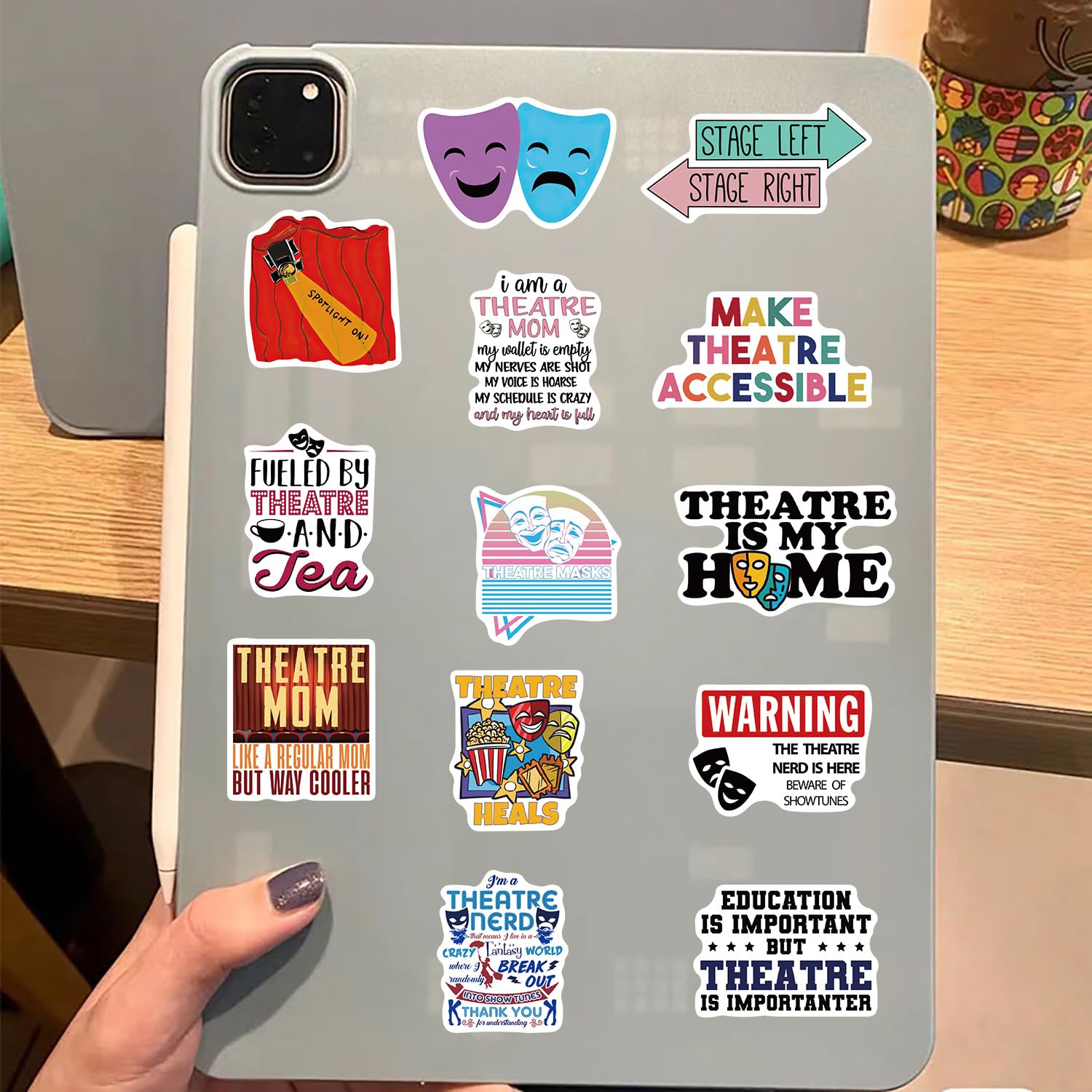 50 PCS Theatre Stickers,Aesthetic Waterproof Vinyl Stickers,Theatre Gifts-Drama Party Supplies-Gift for Water Bottle,Laptop,Phone,Skateboard Sticker for Teens Girls Kids Women&Men(Theatre)