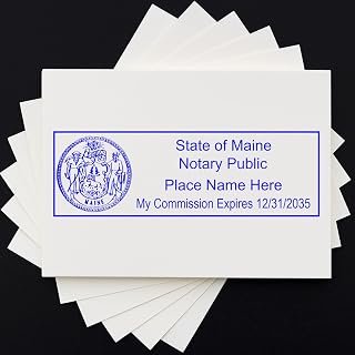 PSI Pre-Inked Notarial Stamp Maine - ME Notary Stamp, 7/8 x 2-1/4, State Board Compliant, Ideal for Maine Notary Public - Reliable and Long-Lasting Notary Stamp for Maine Public Officials