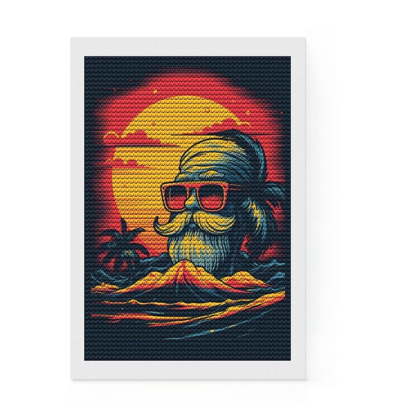 Junmoney Vitamin SEA Diamond Painting Kit 8"x12", Gift Idea, Mindful Craft Project, Full Kit Included, Decorative Artwork