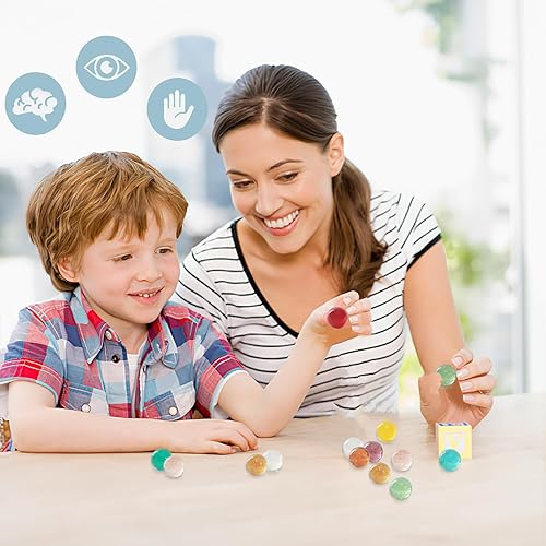 Miniatura 6 de FUTUREPLUSX 36 canicas de vidrio a granel, mármoles que brillan en la oscuridad de 0.630 in0.6 pulgadas, canicas de vidrio luminosas para niños,