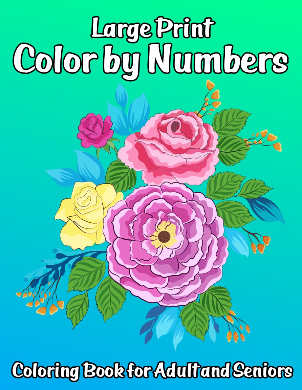Large Print Color by Numbers Coloring Book for Adult and Seniors