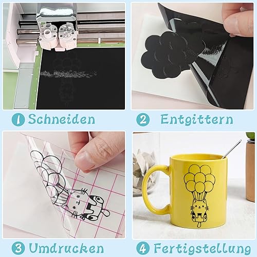 Miniatura 4 de iImagine Vinyl Vinilo permanente para Cricut paquete de 72 hojas de vinilo adhesivas permanentes 12 x 12 pulgadas para Cricut Silhouette Cameo y