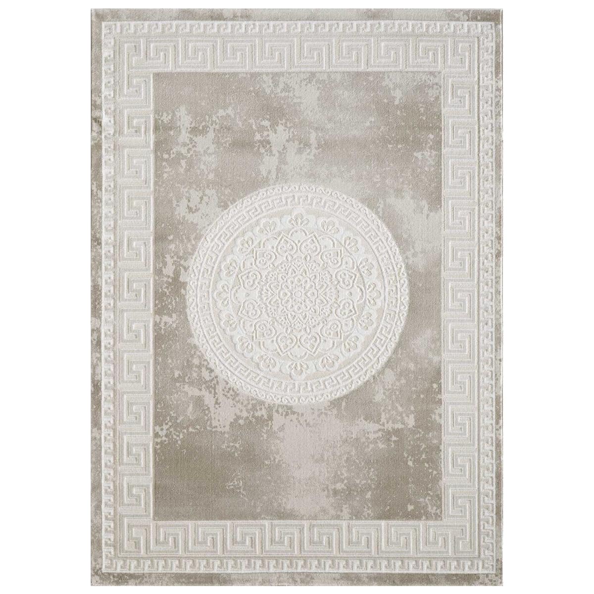 UnAmourDeTapis Tapis Orient Style, 200 X 280 Cm, Polypropylène Résistant, Motif Oriental, Marron, Beige, Tissé Poils Ras, Fabriqué en Turquie, 3598